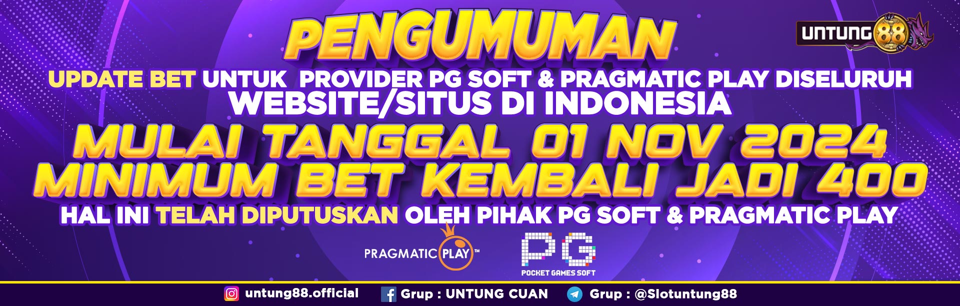 PENGUMUMAN UPDATE BET